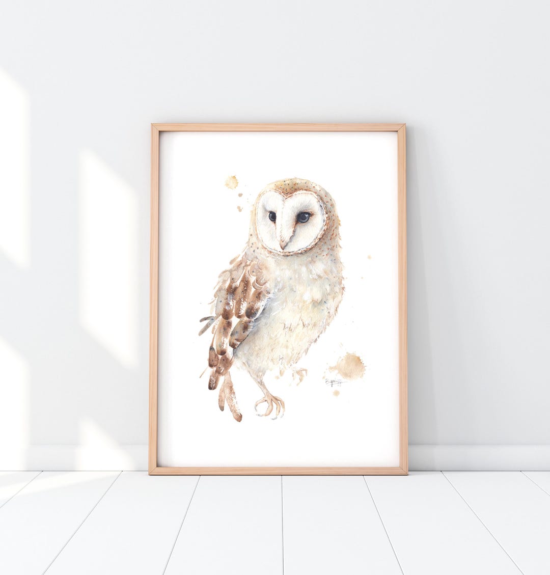 Barn Owl Watercolor Art Print – Rustic Wildlife Wall Decor – Bird Lover ...