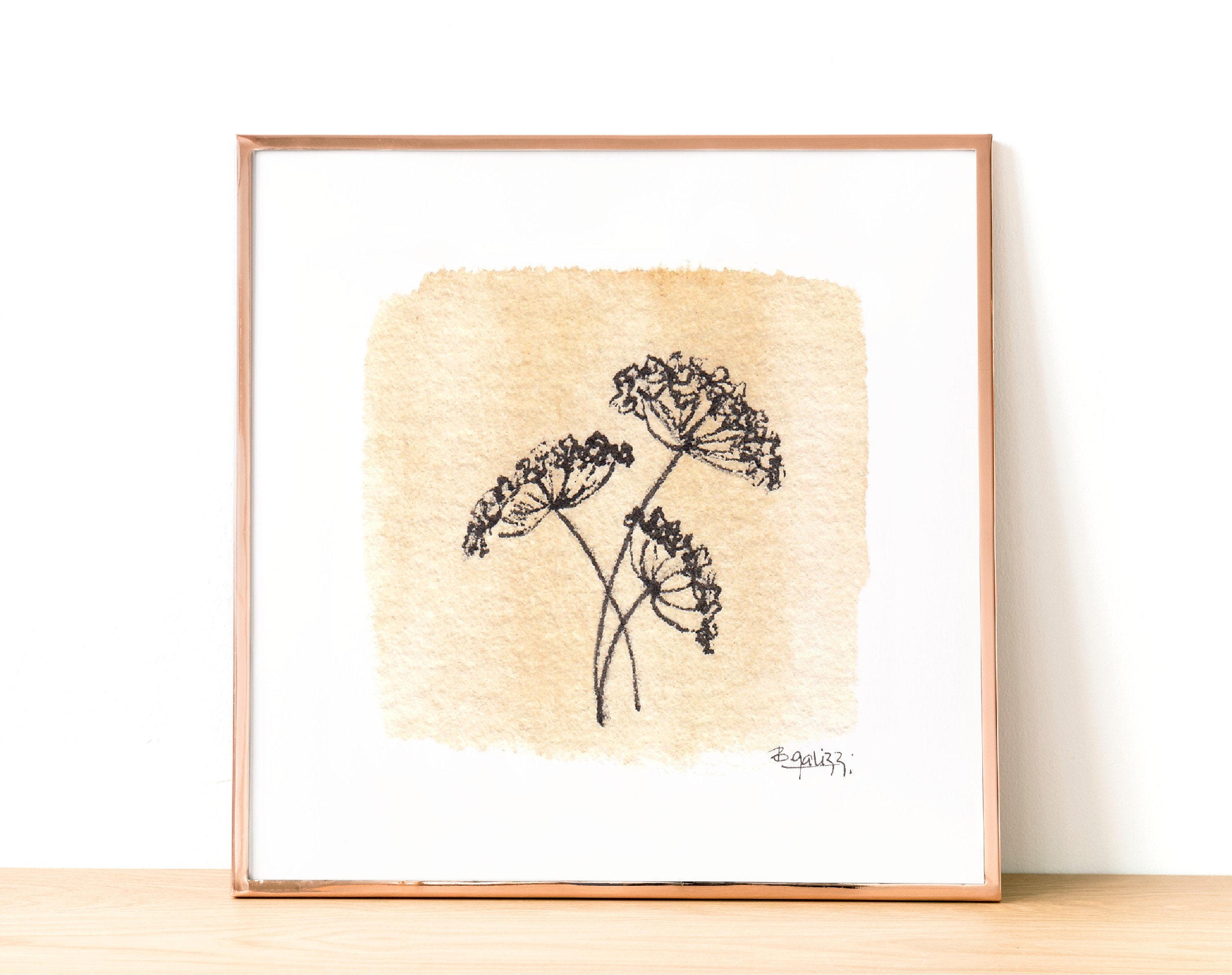 Set of 9 Botanical Art Prints - Minimalist Floral Prints, Small Square ...