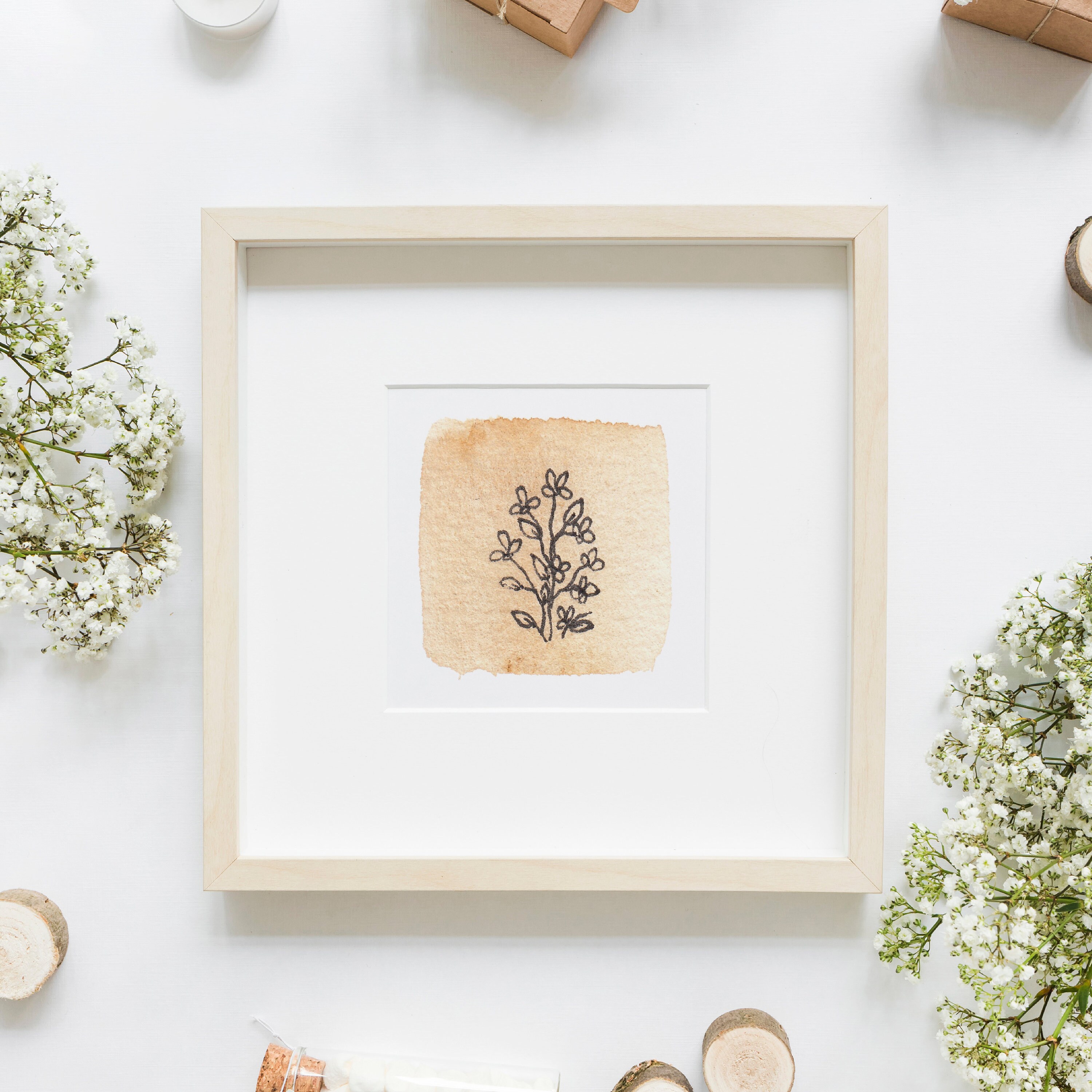 Set of 9 Botanical Art Prints - Minimalist Floral Prints, Small Square ...