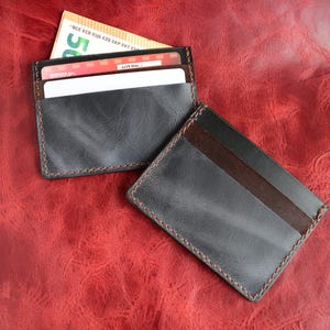 Men's leather card holder, vintage minimalist slim card holder, a practical and exclusive gift