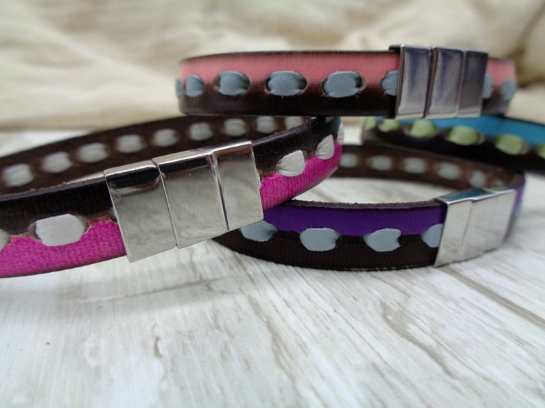 Pulseras de cuero con cierre imantado