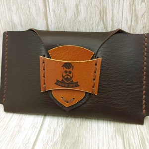 Leather business card case. Case to store your business cards. Customization option