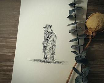 Werewolf Pups 5x7 Original Illustration