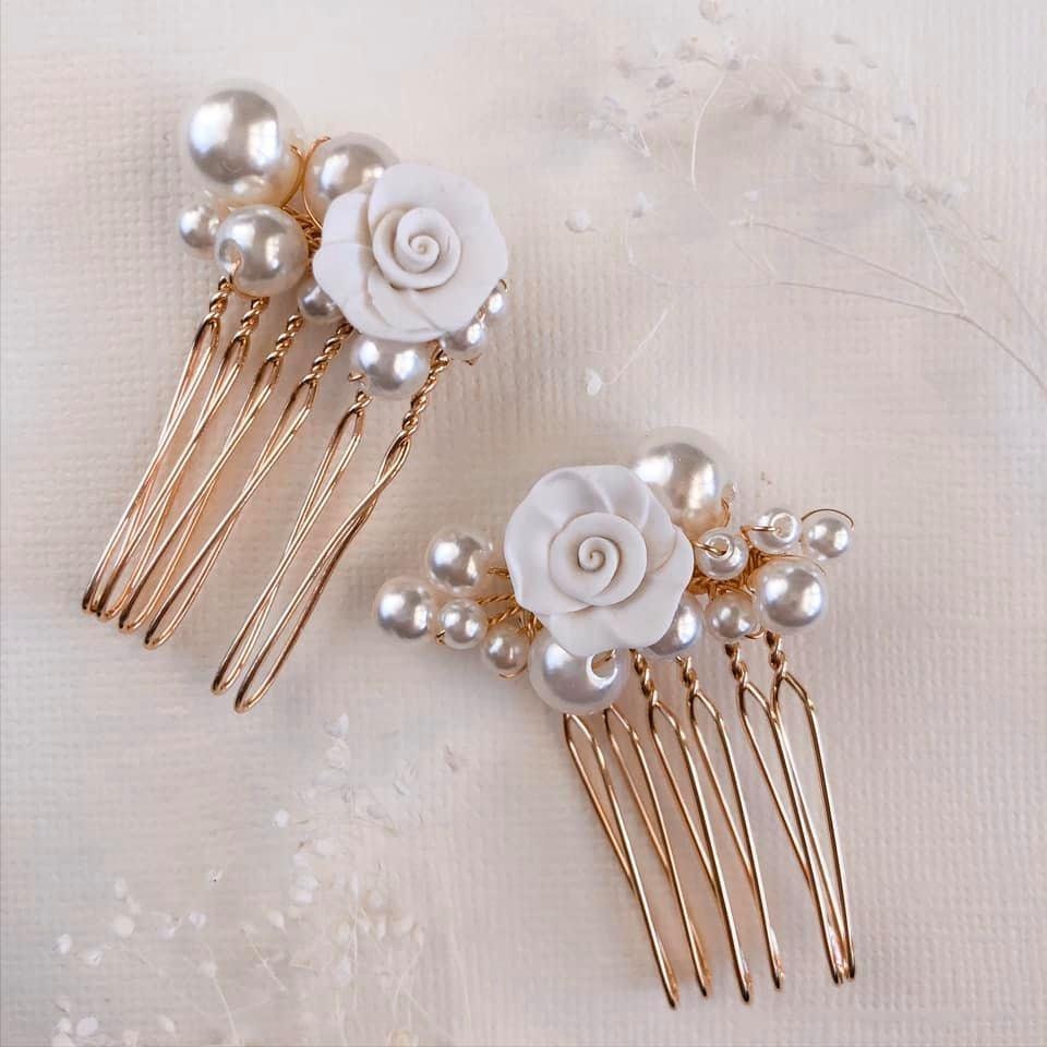 Petite mini hair combs Small Bridal Hair Combs Set of 2 Etsy