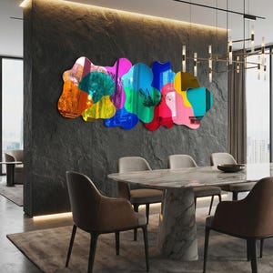 Arte de parede 3D em acrílico espelhado: escultura pop art extragrande