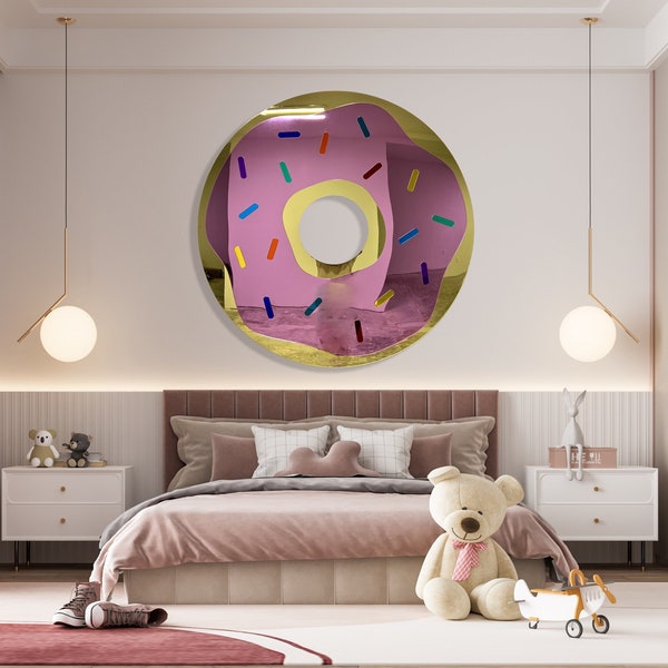 Donuts Art /Oversized Mirrored Acrylic Donuts / Made In USA/ Wall Sculpture / Mirror Wall Decor /Abstract Wall Decor/Donuts Wall Decor