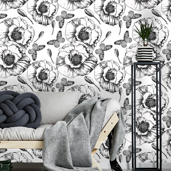 Flower Wallpaper Peel and Stick - Etsy