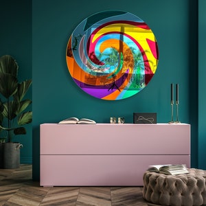 Modern Round Art, Swirl Art, Wall Art, Wall Decor, Birthday Gift, Wall Hanging, Housewarming Gift,Mid Century Modern Decor,Living Room Decor