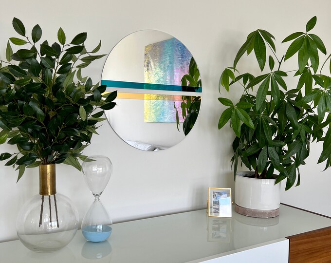 Decorative Mirror Set of 2/custom Colors/mirrored Acrylic Art/wall Art/made in Usa/mirror Wall