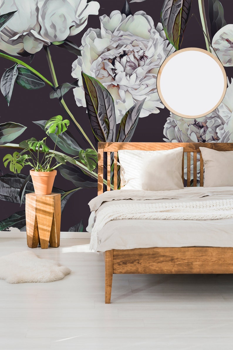 Removable Wallpaper Self Adhesive Wallpaper White Vintage Etsy