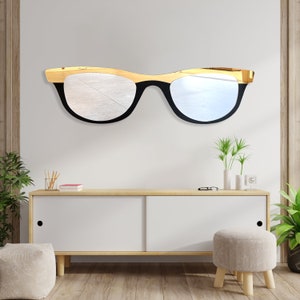 Sunglasses Mirror Art /Mirrored Acrylic Moon / Large Wall Art / Made In USA/ Luxury Gift / Mirror Wall Decor /Abstract Wall Decor/Sunglasses