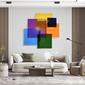3D Wall Art, Oversized Multicolor Squares, Contemporary Wall Art, Wall Art, Modern Art, Wall Sculpture, Abstract Wall Decor, Office Decor