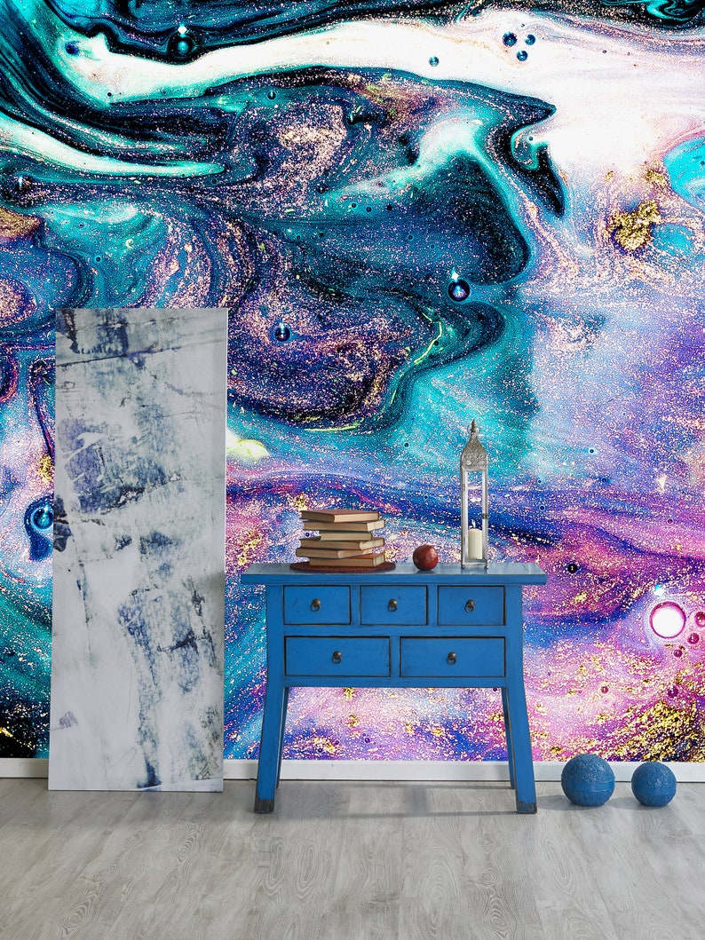 Removable Wallpaper Self Adhesive Wallpaper Bright Abstract Etsy