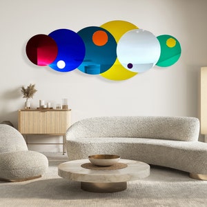 Extra Large Wall Art, Mirrored Acrylic Art, Wall Art, Modern Art, Mirror Wall Decor, Wall Sculpture, Circle Mirrors, Round Mirror