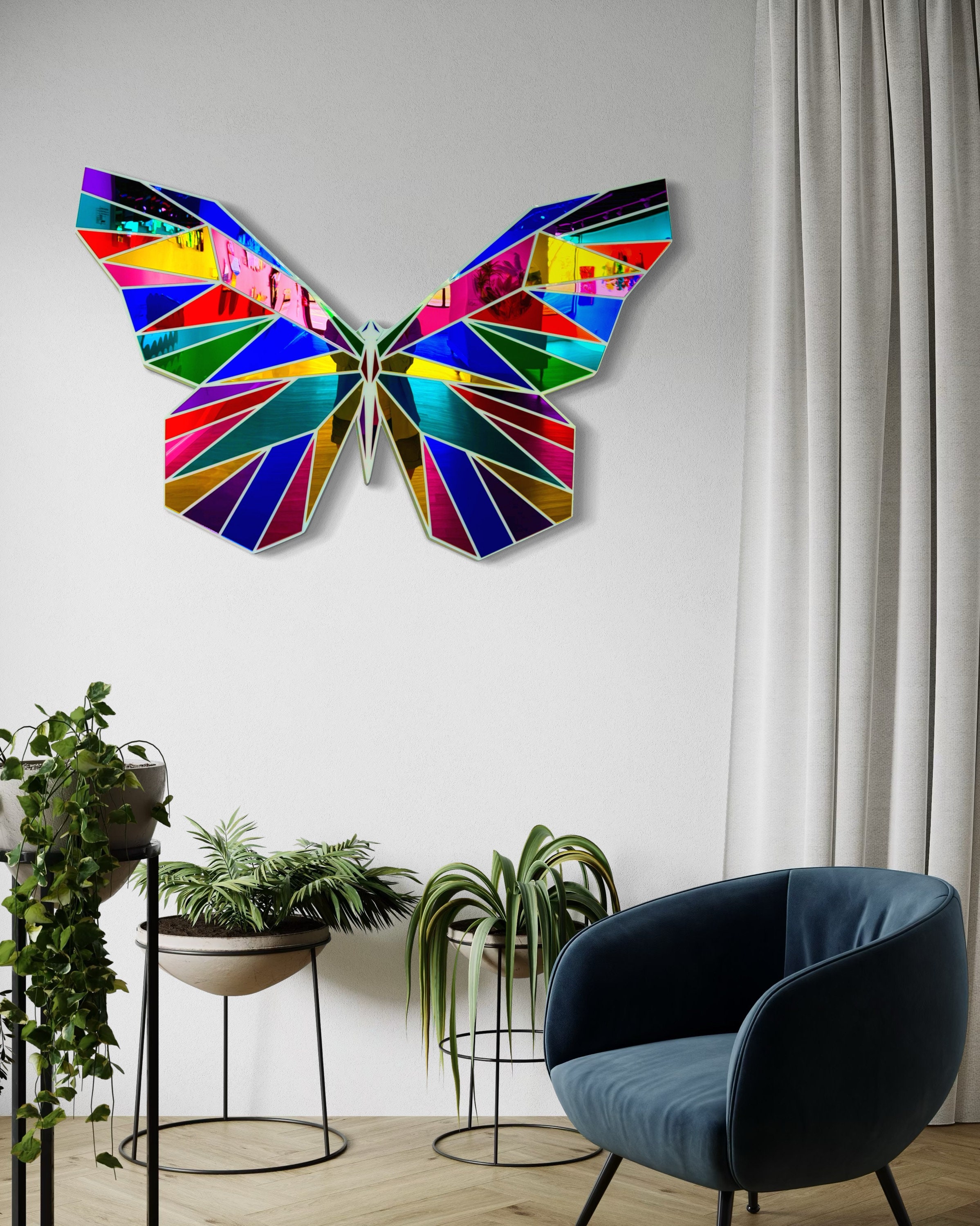 Extra Large Mirrored Acrylic Butterfly Wall Art: Pop Art Decor - Etsy