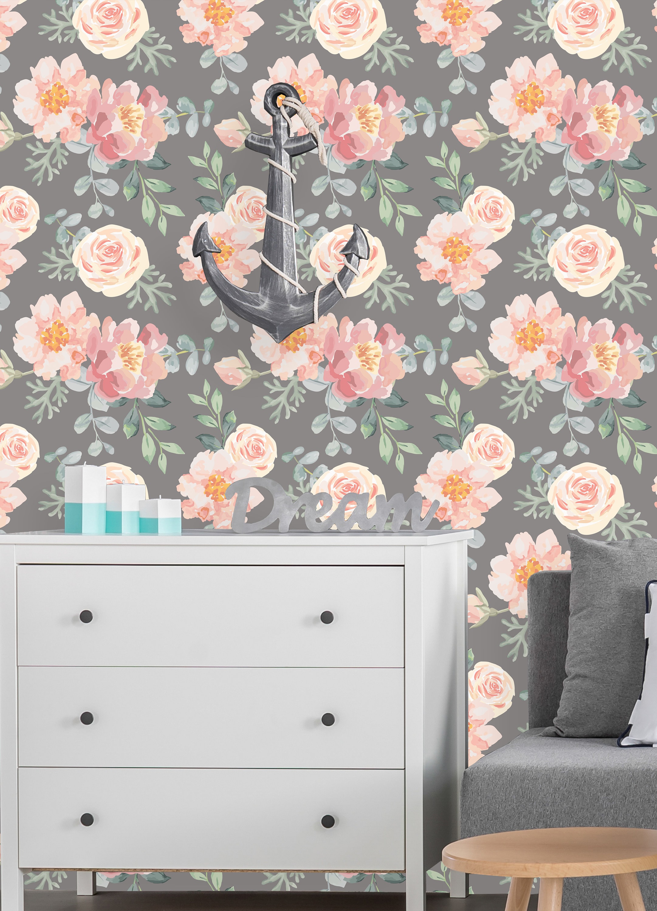 Removable Wallpaper Self Adhesive Wallpaper Vintage Pink Etsy