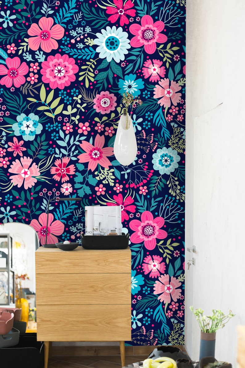 Removable Wallpaper Self Adhesive Wallpaper Cute Colorful Etsy