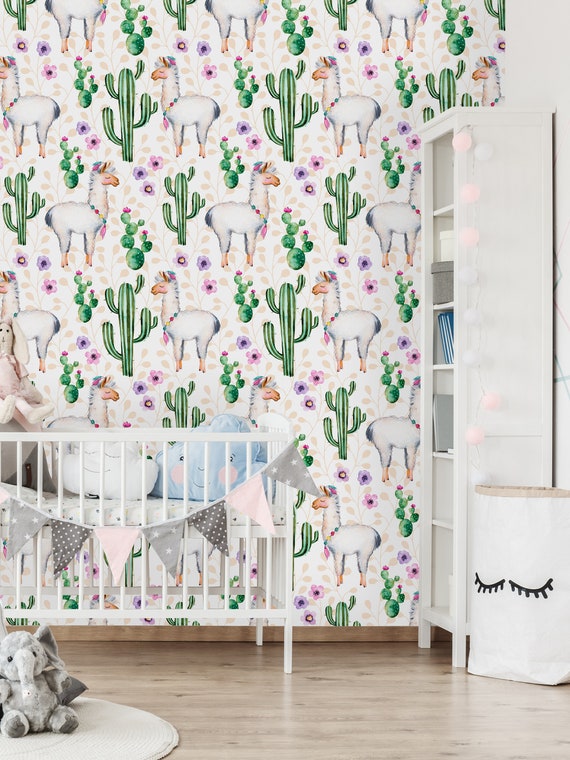 Téléchargement gratuit Images Fond Decran Amovible Papier Peint Adhesif Auto Lama Et Cactus Etsy actualisé salutations