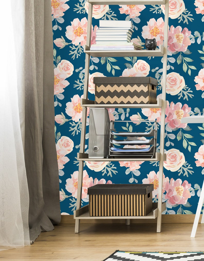 Removable Wallpaper Self Adhesive Wallpaper Vintage Pink Etsy