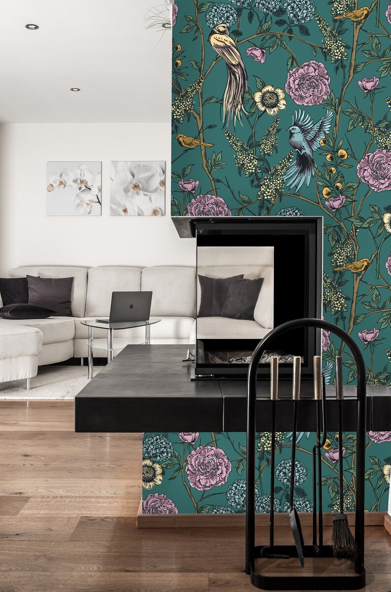 Removable Wallpaper Self Adhesive Wallpaper Vintage Floral Etsy Australia