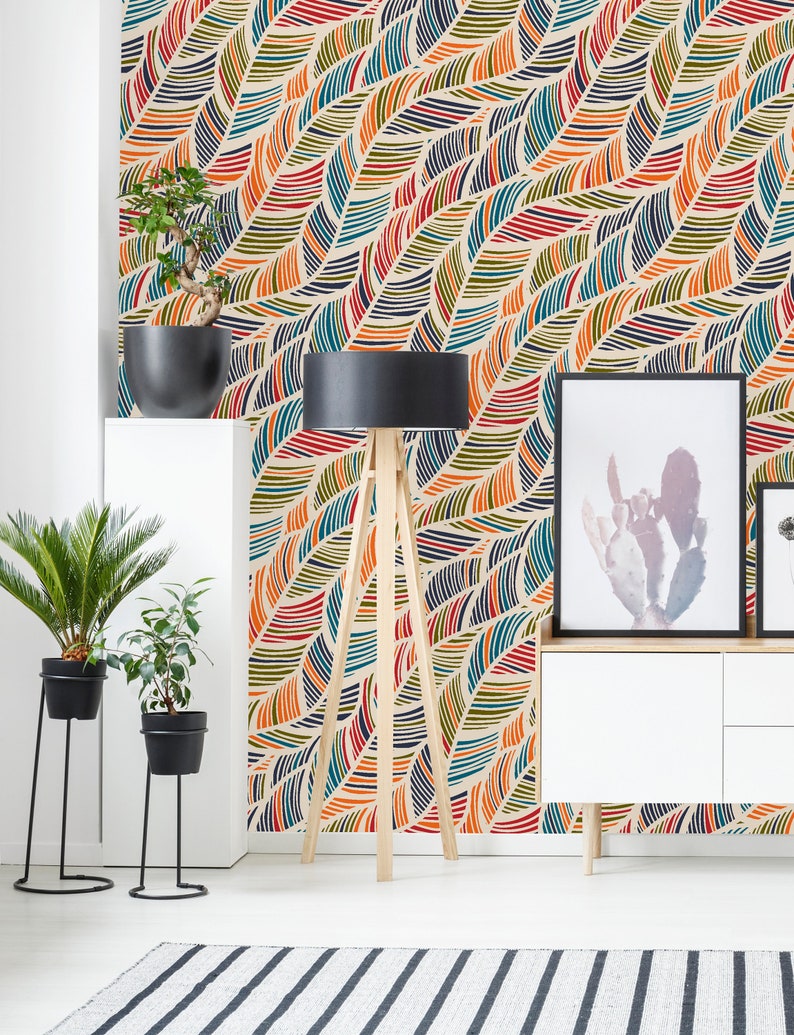 Removable Wallpaper Self Adhesive Wallpaper Vintage Colorful Etsy