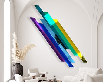 Transparent Rainbow 3D Wall Sculpture Parametric Art by uniQstiQ