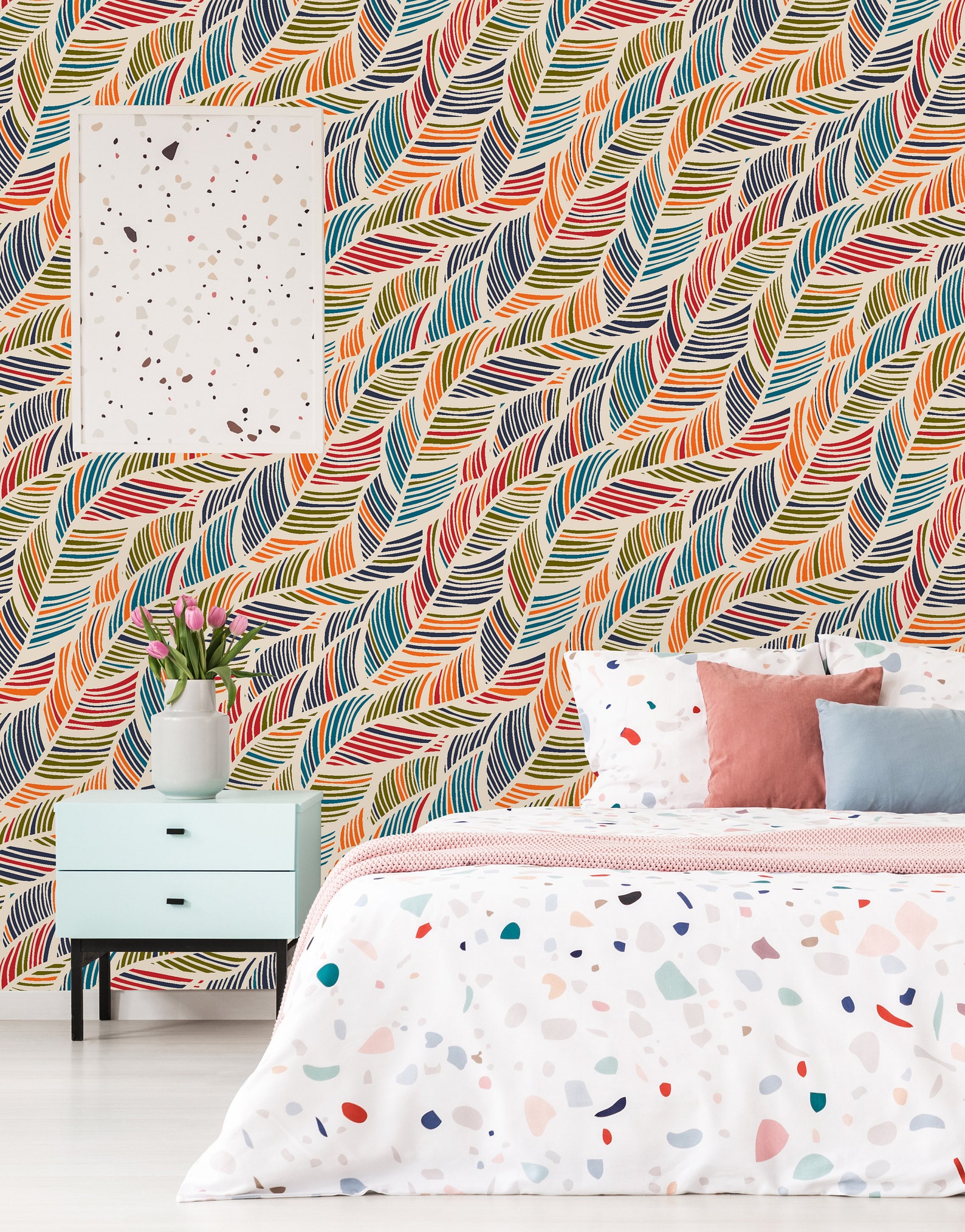 Removable Wallpaper Self Adhesive Wallpaper Vintage Colorful Etsy