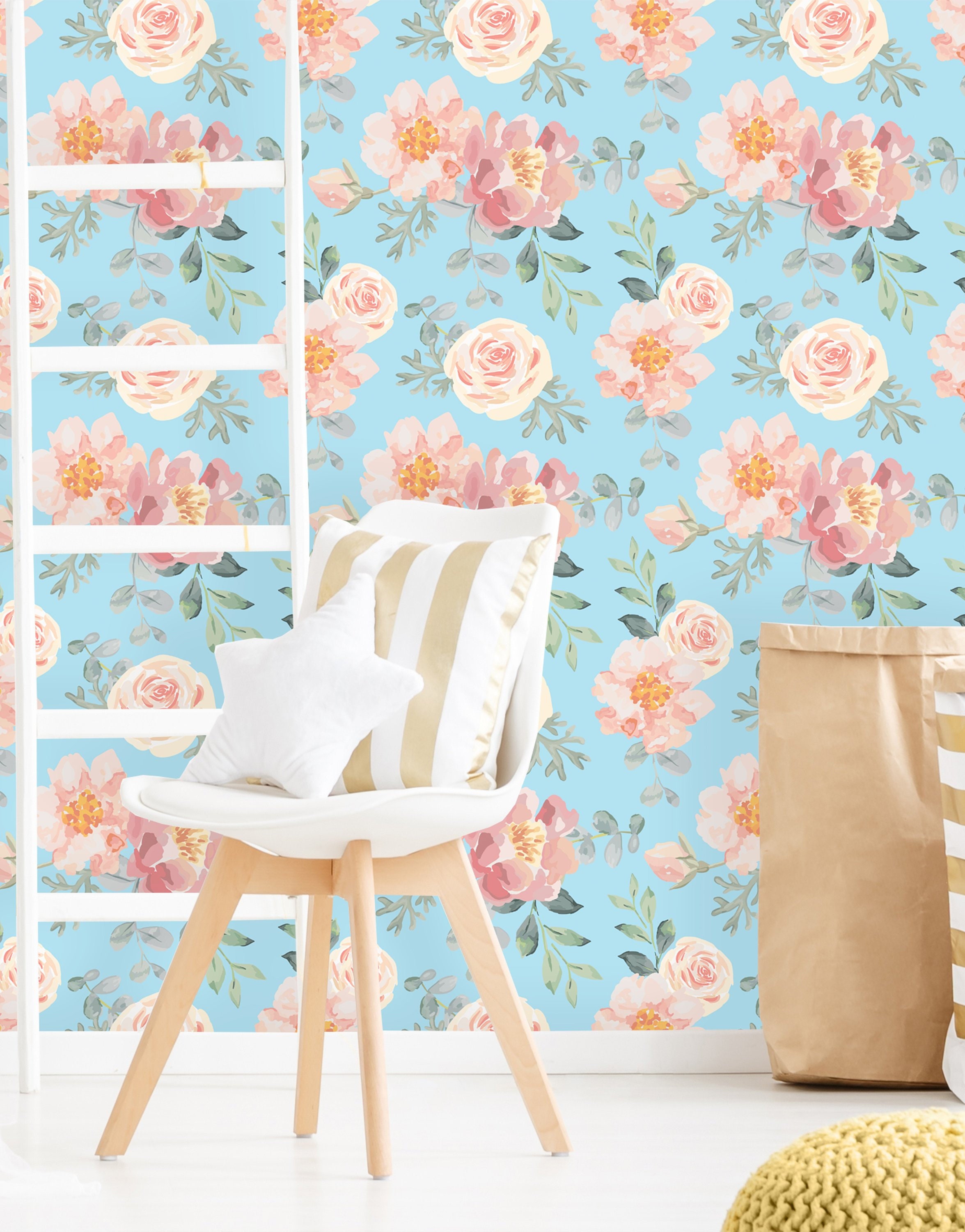 Removable Wallpaper Self Adhesive Wallpaper Vintage Pink Etsy