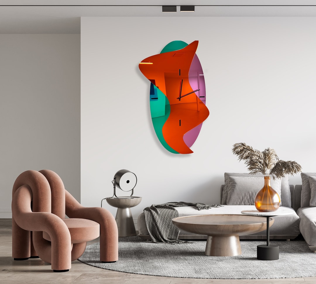Large Acrylic Wall Clock /custom Colors / Mirrored Acrylic Art/wall Art