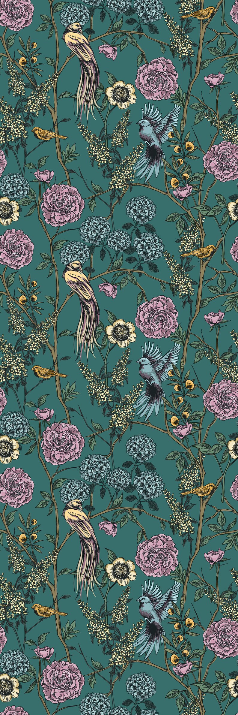 Removable Wallpaper Self Adhesive Wallpaper Vintage Floral Etsy