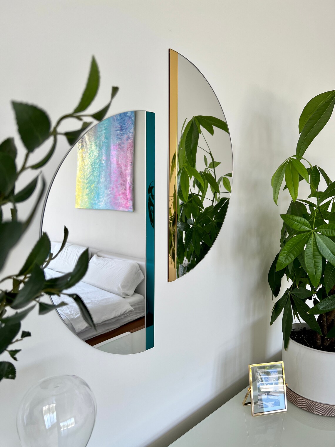 Decorative Mirror Set of 2/custom Colors/mirrored Acrylic Etsy