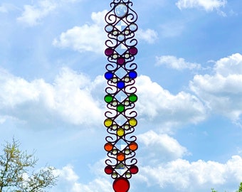 Chakra leaded glass sun catcher