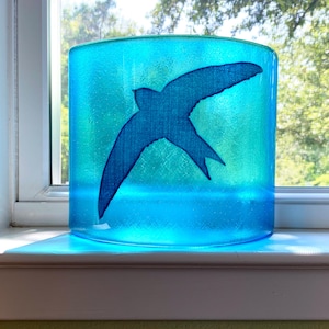 Art du verre sérigraphié oiseau