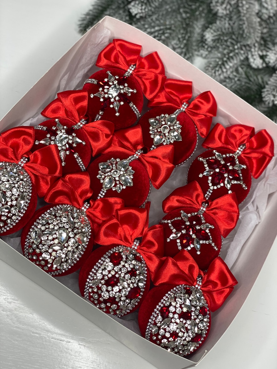 Christmas Velvet Ornaments/christmas Red Balls/christmas Red