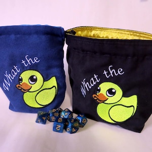 Duck embroidered dice bag/ rubber duck/ reversible dice bag