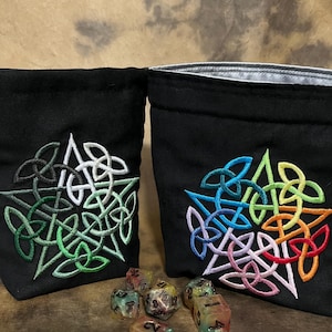 Customizable-small reversible dice bag/ pentagram