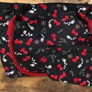 Japanese goldfish bag with matching makeup bag