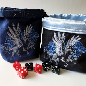 Würfeltasche/bestickte Würfeltasche/Greif/Wende-Würfeltasche/Runen-Stein-Tasche/Tarot-Kartenbeutel/Kordelzugbeutel