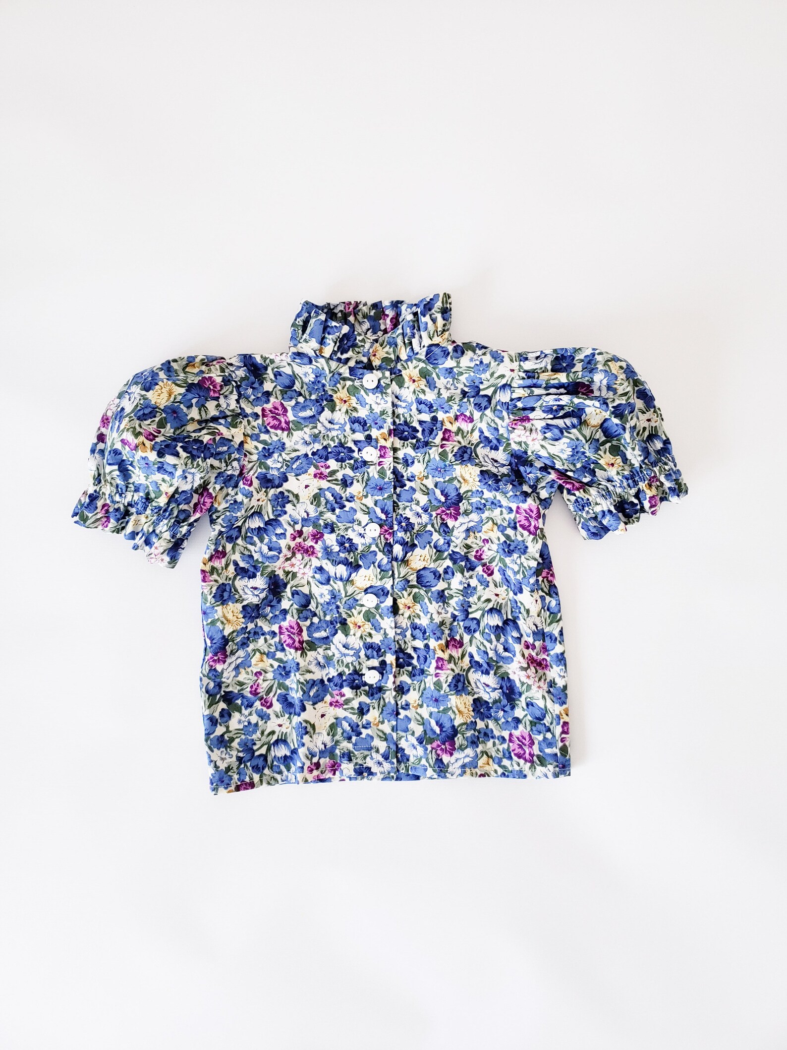 Chemisier J.Crew Femme XXL - Violet à Fleurs - Manches Bouffantes - Neuf Avec étiquettes