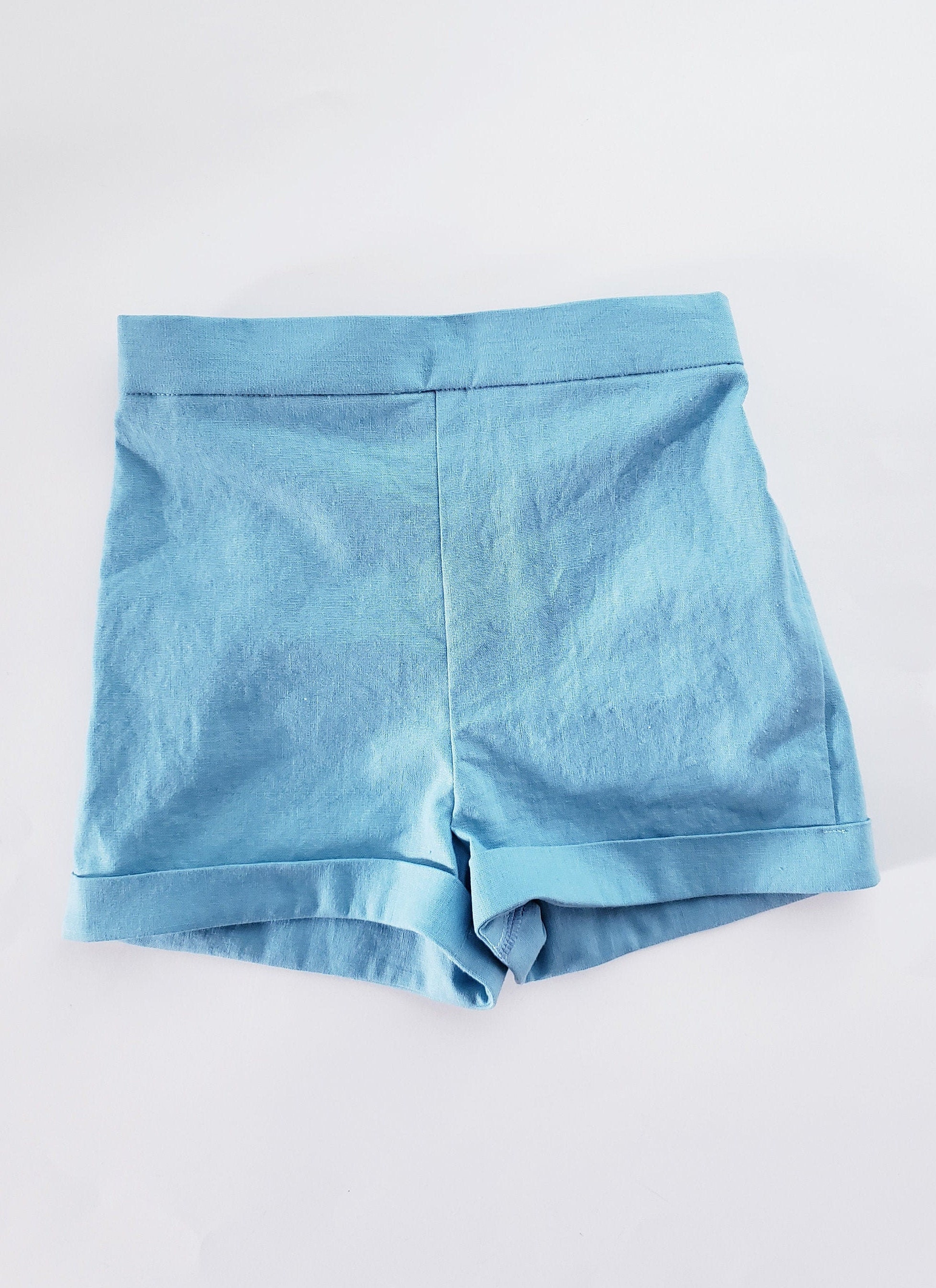 Leontyne Floral High Waisted Shorts in Blue Made with Liberty Fabric (2-12yrs)