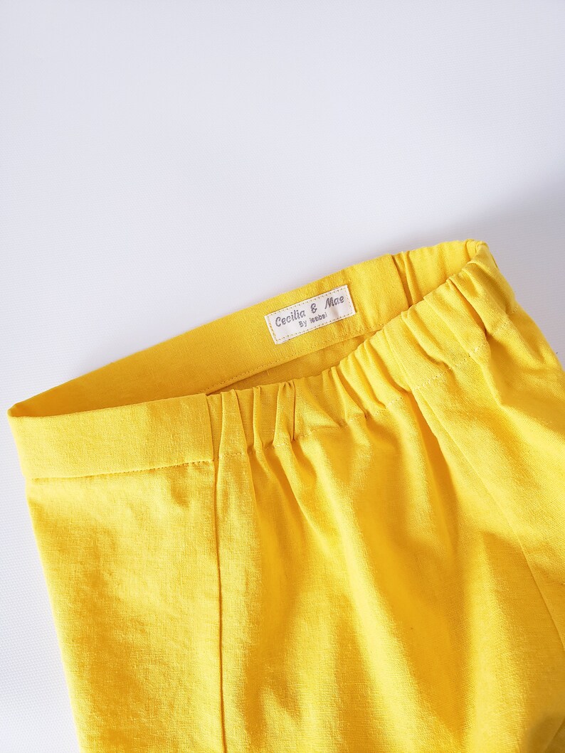 Sunshine Yellow Linen Shorts for Toddler Girls Highwaisted | Etsy