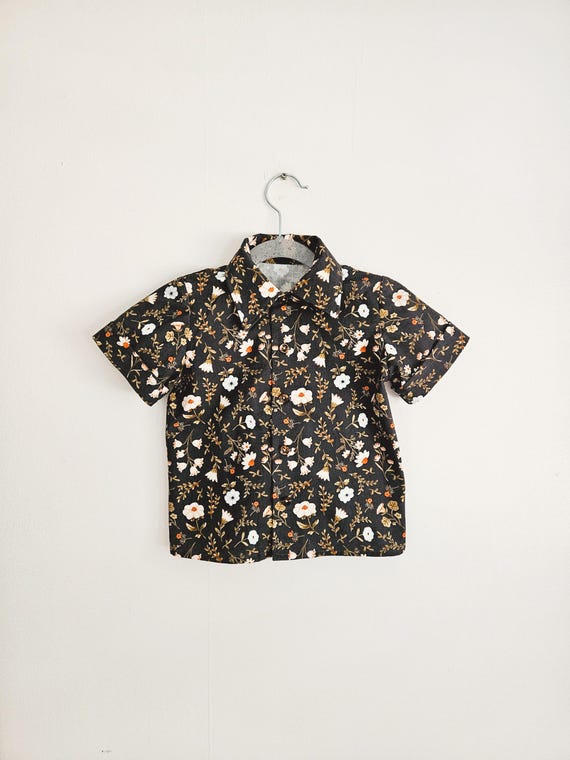 男の子用秋花柄シャツ：コットンリングベアラーコーデ - Etsy 日本