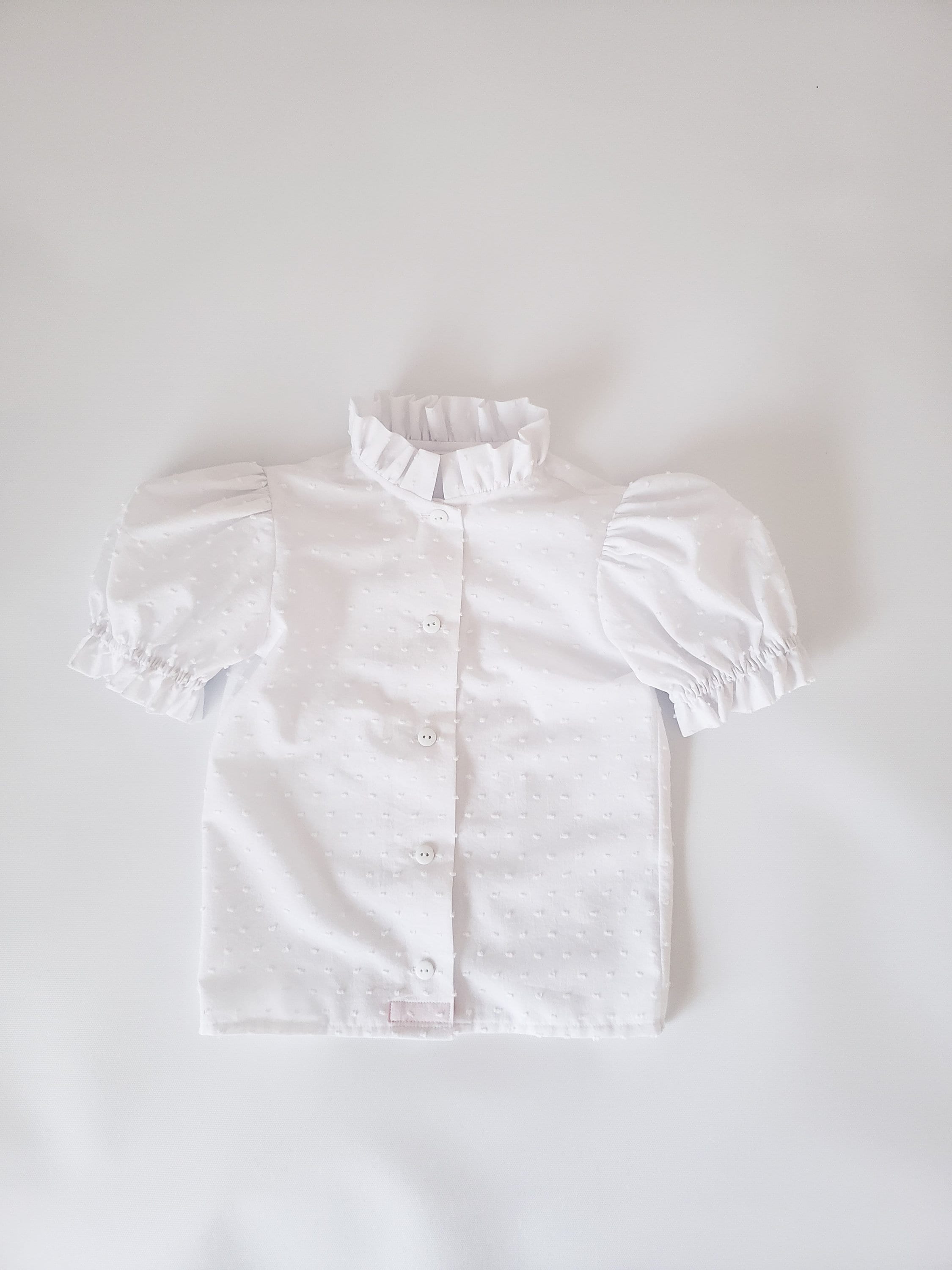 White Ruffle Collar Shirt With Puff Sleeves for Toddler Girls - Etsy
