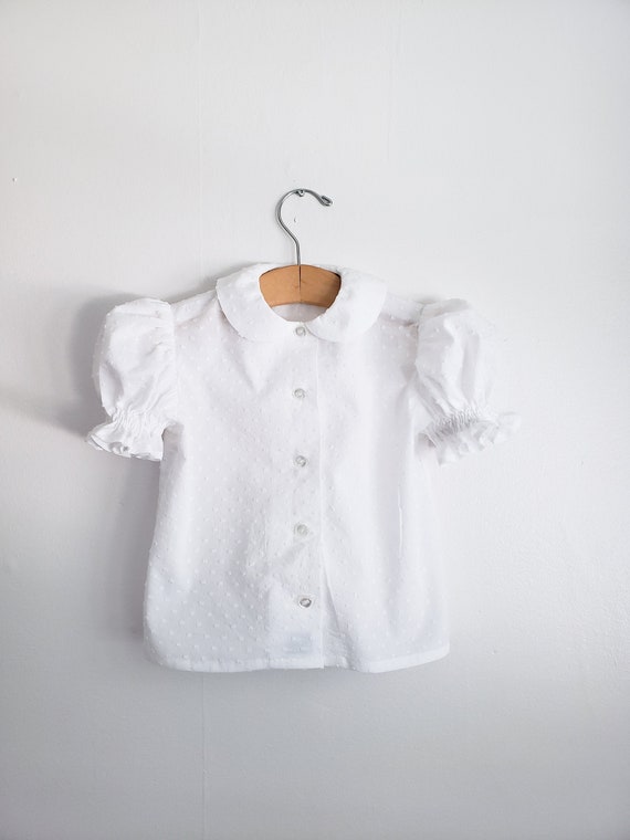 White Peter Pan Collar Shirt With Puff Sleeves for Toddler - Etsy