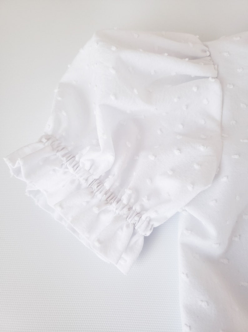 White Ruffle Collar Shirt With Puff Sleeves for Toddler Girls - Etsy