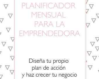 Planificador Mensual para la Emprendedora Imprimible en Español Planner Perpetua Estilo Agenda Bullet Journal Digital Coaching 2024