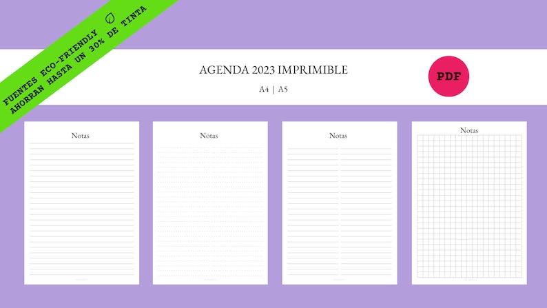 Agenda 2024 Imprimible Español Journal Planner Planificador Digital sin fecha perpetuo Emprendedora imagen 4