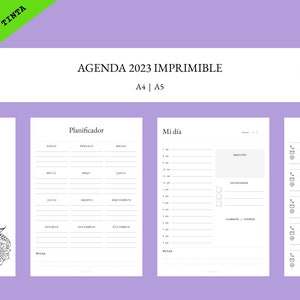 Agenda 2024 Imprimible Español Journal Planner Planificador Digital sin fecha perpetuo Emprendedora imagen 2