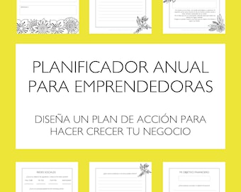 Planificador Anual para la Emprendedora 2024 con Mandalas Florales Agenda Imprimible Español  Bullet Journal Planner Digital