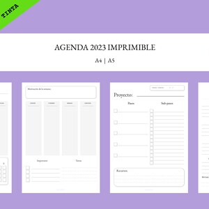 Agenda 2024 Imprimible Español Journal Planner Planificador Digital sin fecha perpetuo Emprendedora imagen 3